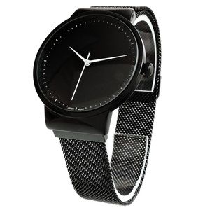 Black Magnetic Closure Clasp Mesh Strap Watch